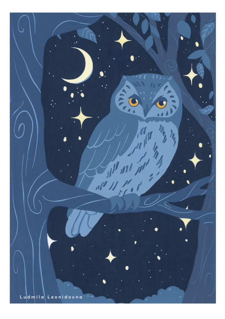 chouette bleu